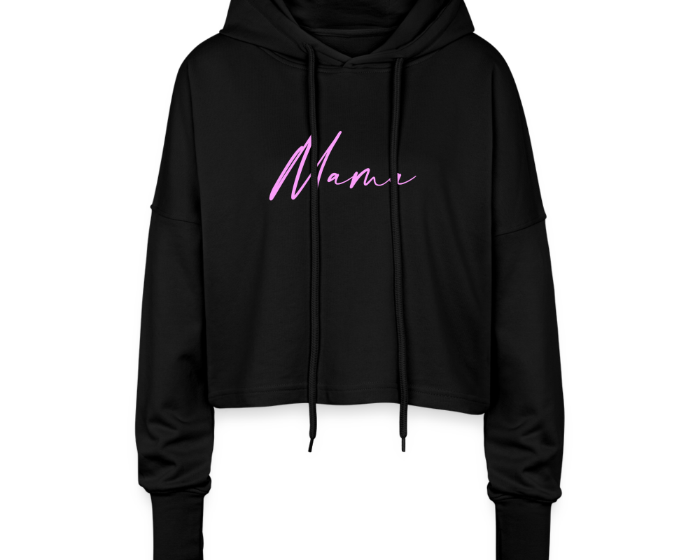 Crop Hoodie - Mama - Schwarz
