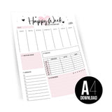 Wochenplaner Happy Week (A4) als Download