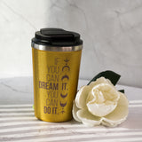Thermo - Trinkbecher *Dream it - do it* Glitzer gold 350ml