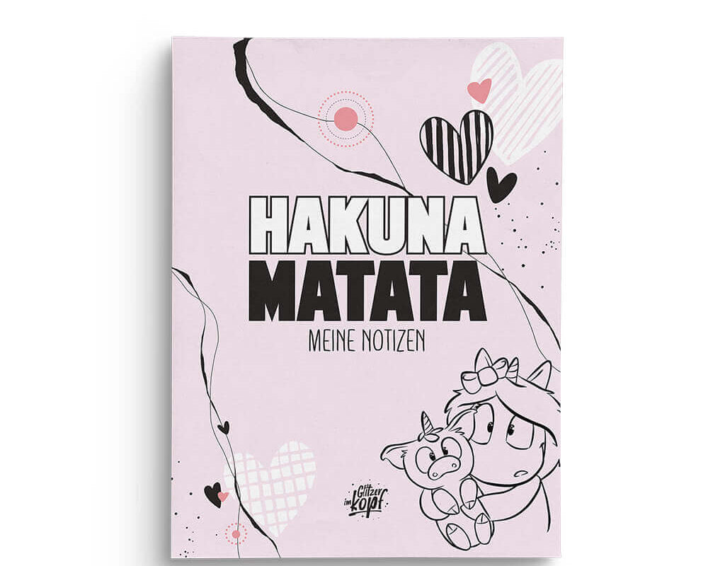 Notizblock Hakuna Matata A4 - Einhorn Mina Block