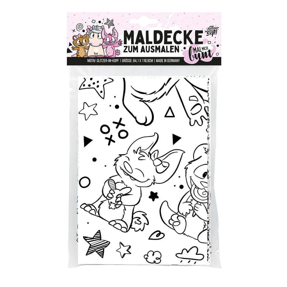 Maldecke Glitzer im Kopf - Einhorn Mina Kids
