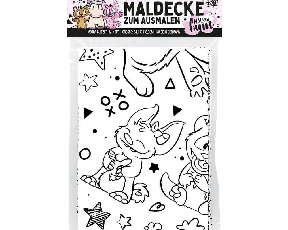 Maldecke Glitzer im Kopf - Einhorn Mina Kids