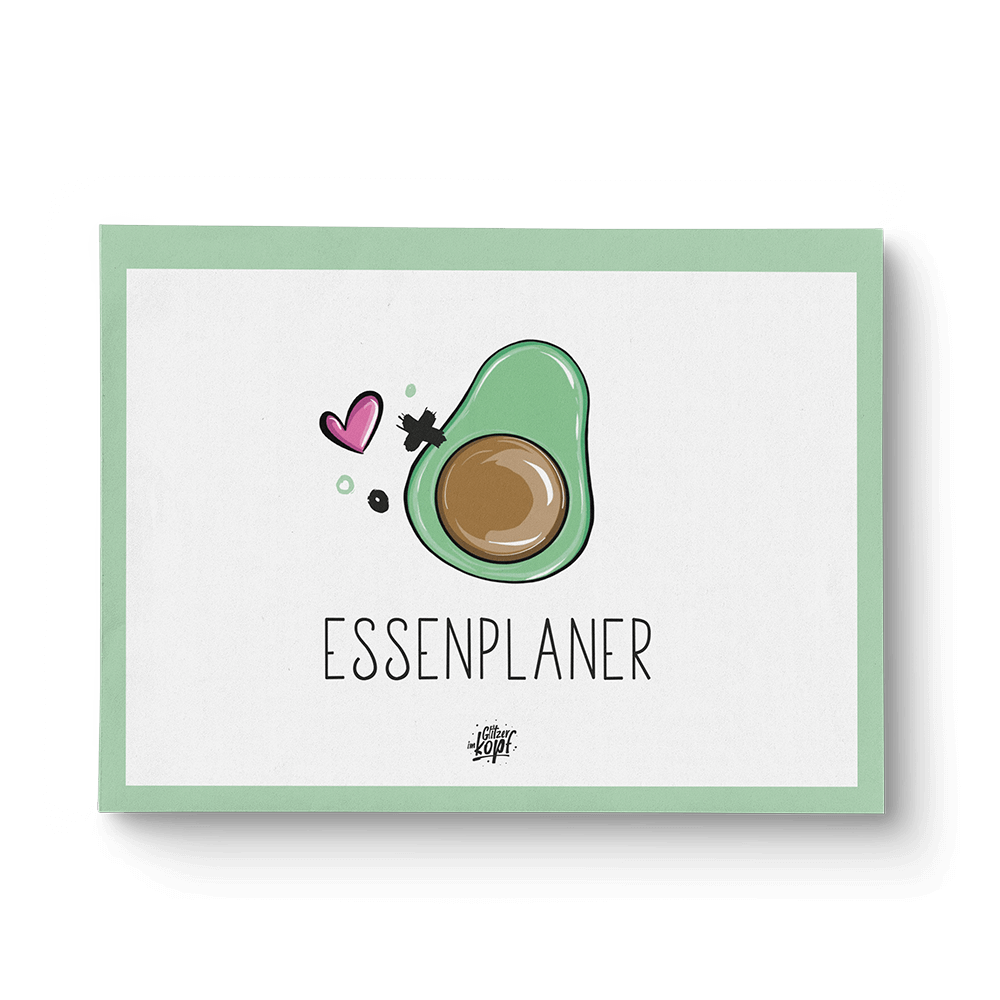Essenplaner - Avocado (A4) - Einhorn Mina Block