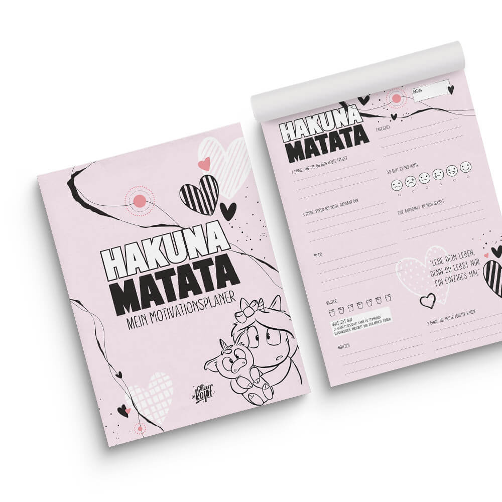Hakuna Matata A4 Motivationsplaner mit strukturierten Seiten und inspirierendem Design