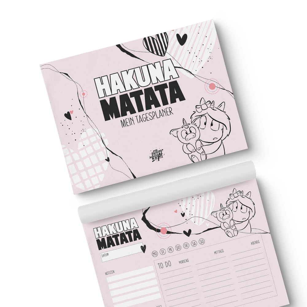 Tagesplaner Hakuna Matata A5 - Einhorn Mina Block