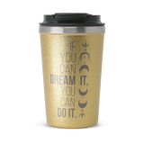 Thermo - Trinkbecher *Dream it - do it* Glitzer gold 350ml