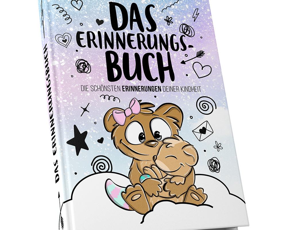 Erinnerungsbuch – Liebevoll gestaltetes Buch zum Festhalten der schönsten Kindheitserinnerungen. - Einhorn Mina Buch