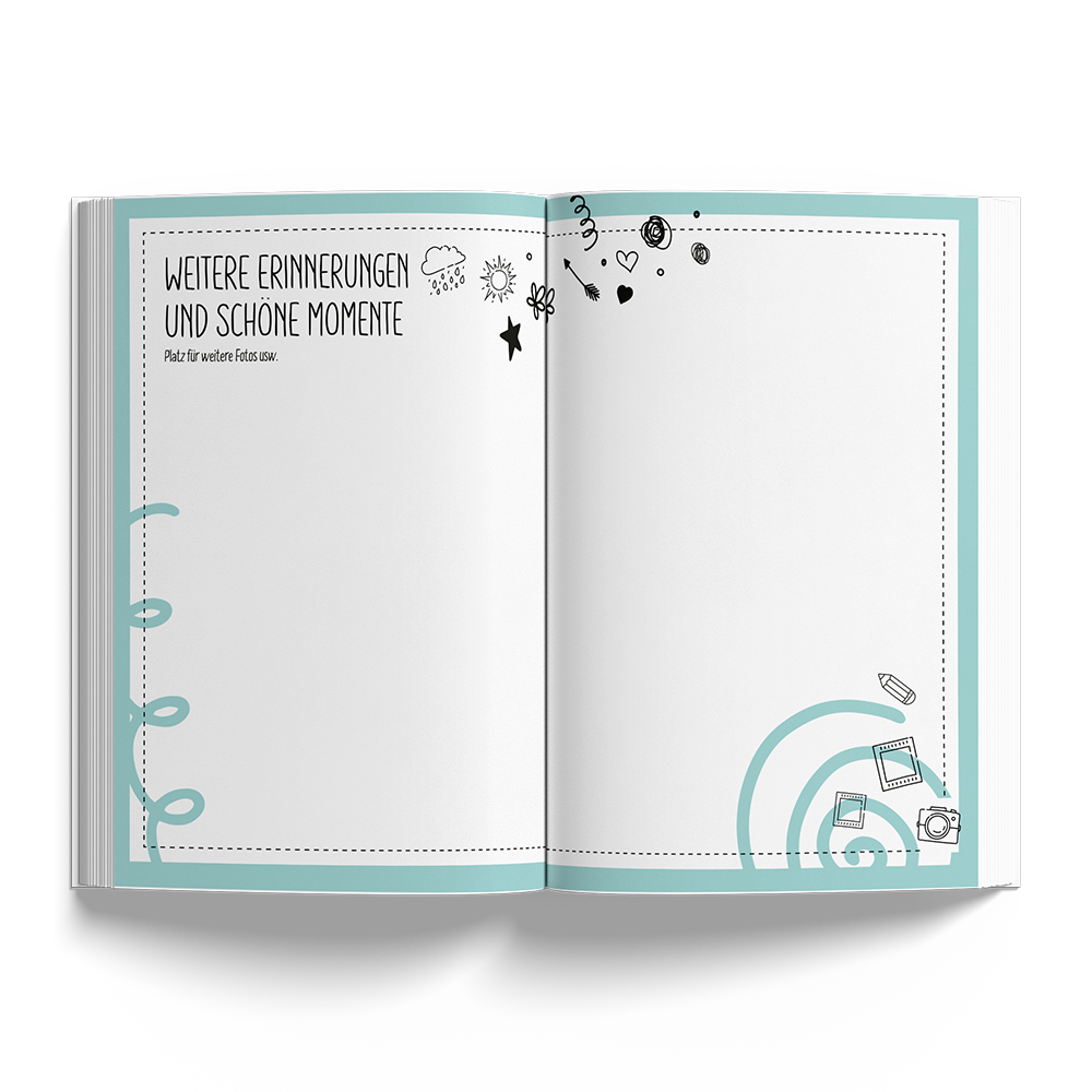 Erinnerungsbuch – Liebevoll gestaltetes Buch zum Festhalten der schönsten Kindheitserinnerungen. - Einhorn Mina Buch