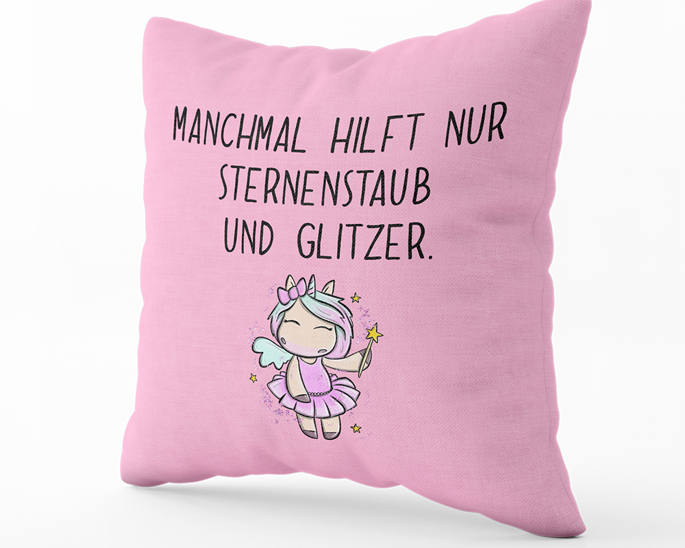 Mina – Kissen Sternenstaub (35x35cm) - Einhorn Mina Kissen