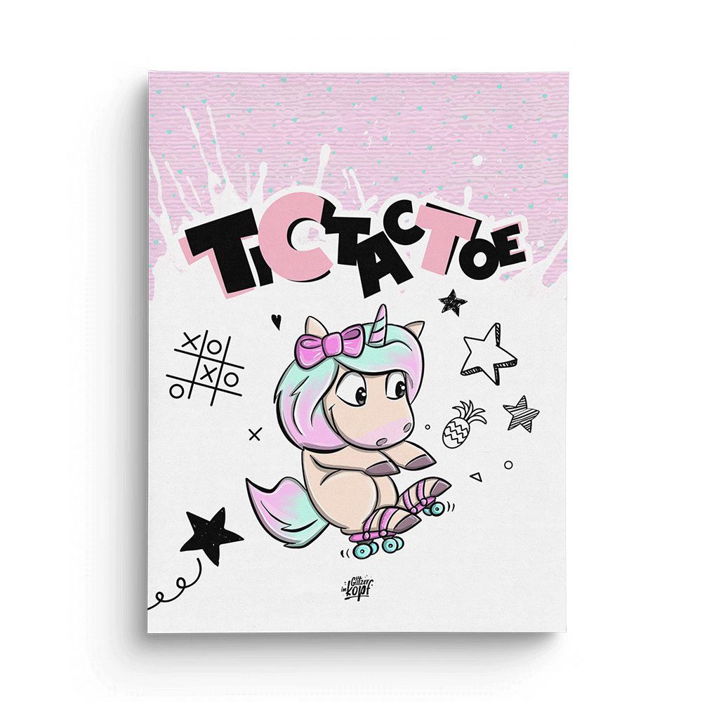 Tic Tac Toe Mina A5 - Einhorn Mina Block