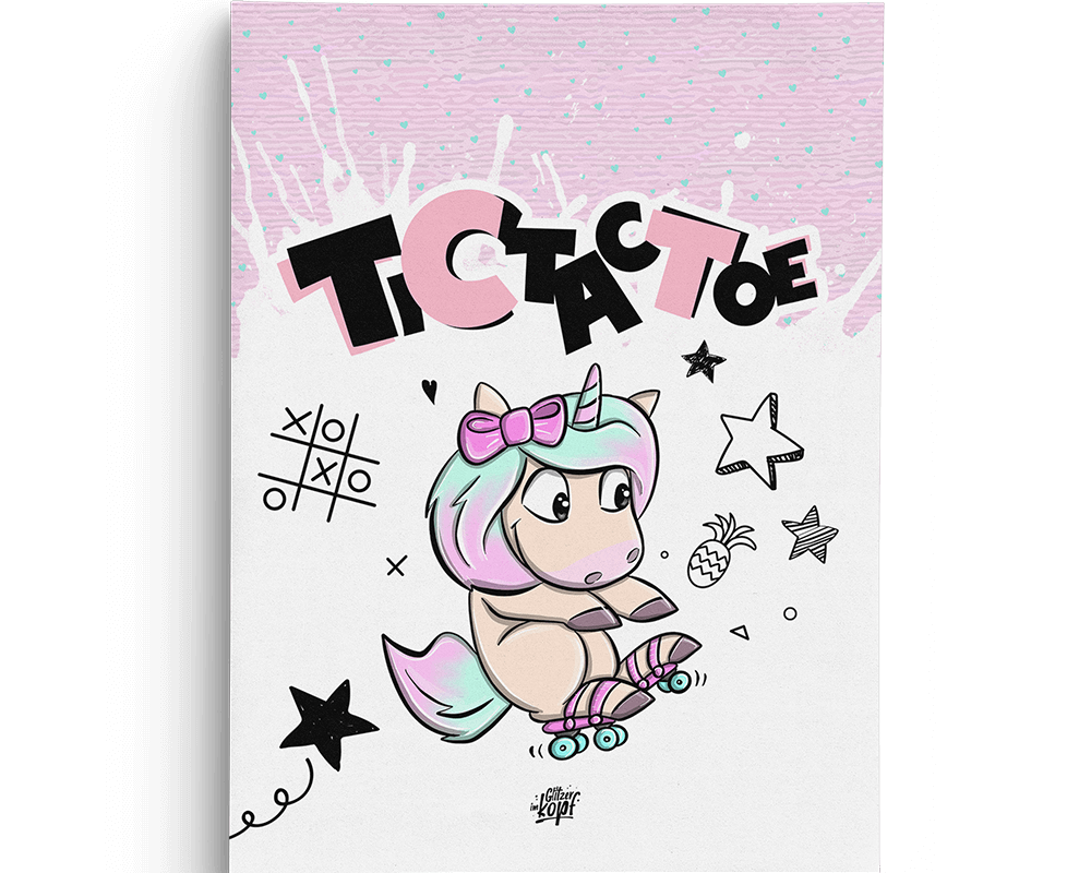 Tic Tac Toe Mina A5 - Einhorn Mina Block