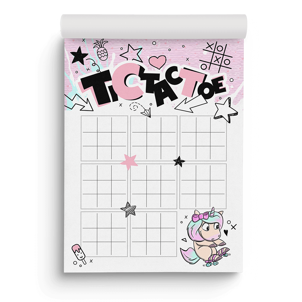 Tic Tac Toe Mina A5 - Einhorn Mina Block