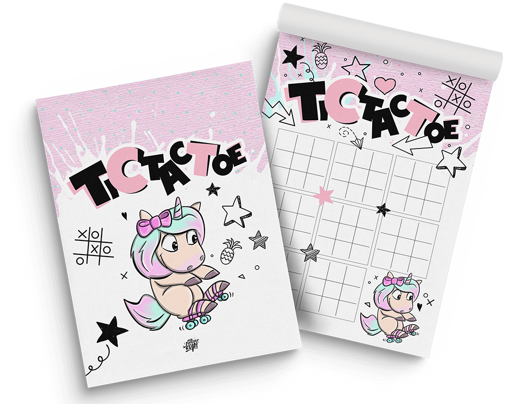 Tic Tac Toe Mina A5 - Einhorn Mina Block